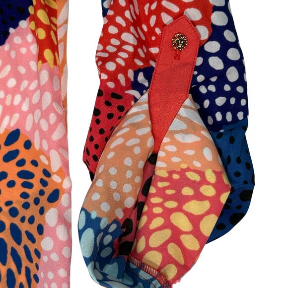 Anne Klein Blouse with Gold Accent Buttons Women’s Small 3/4 Sleeve Roll Up - Picture 6 of 7